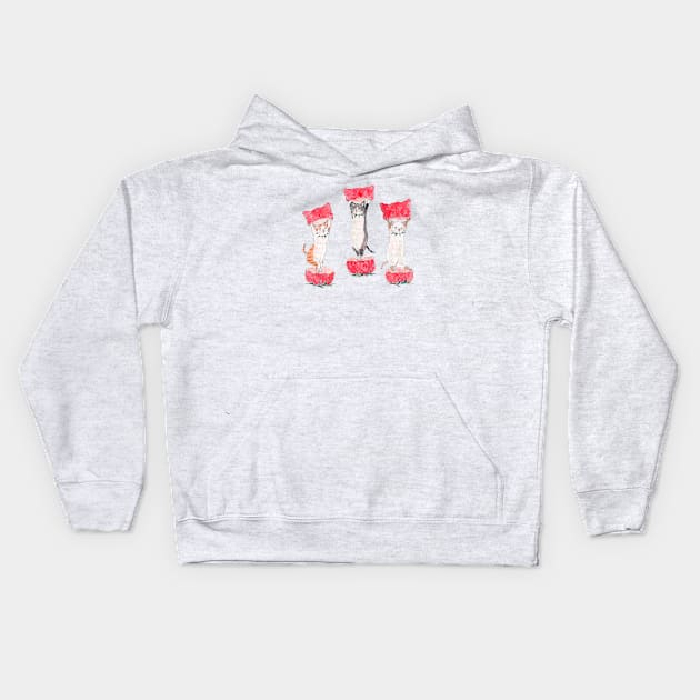 Neko Ichigo Nyanco Kids Hoodie by TOCOROCOMUGI